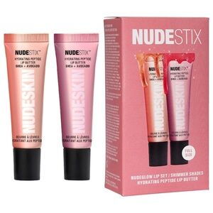 BNIB Nudestix Nudeglow Hydrating Peptide Lip Butter Duo Set of 2 Full Size